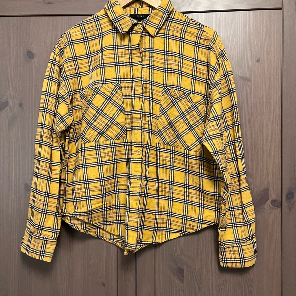 F21 | Yellow Plaid Flannel Shirt ☀️